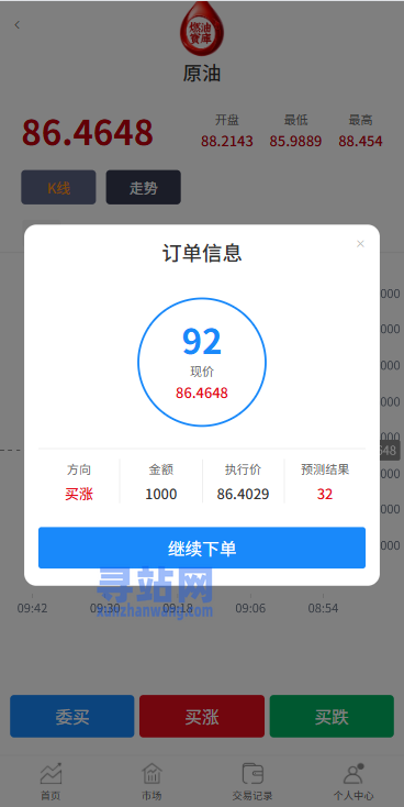 燃油宝微交易系统/能源时间盘/委买微盘/信用分/实名认证