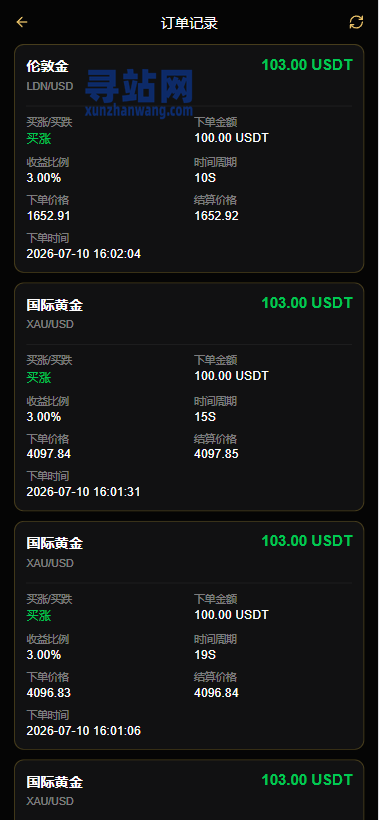 PHP版海外高端黄金交易源码/微盘微交易/黄金投资交易