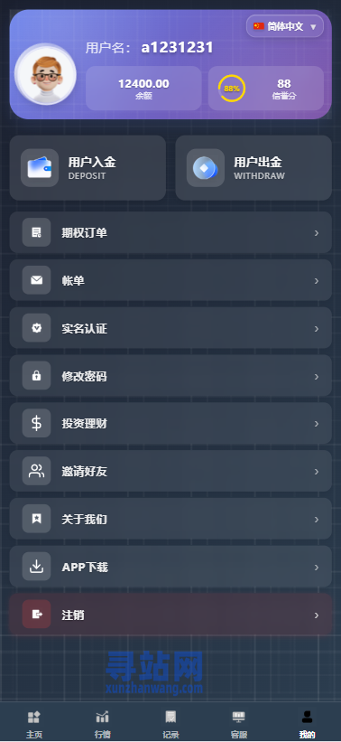 海外综合微盘系统/虚拟币/外汇/贵金属/实名认证/余额宝/信用分