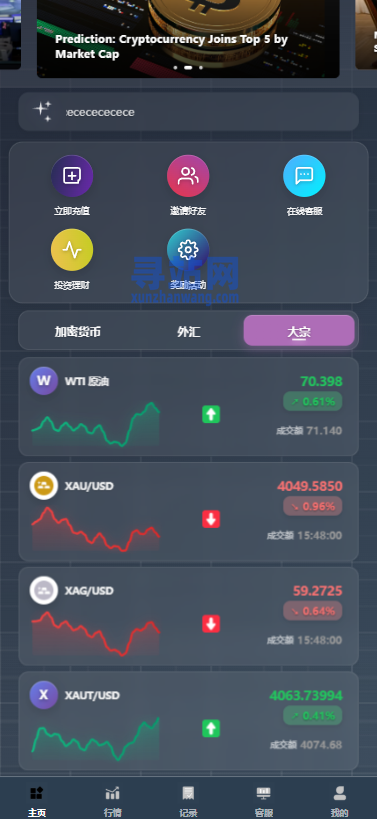 海外综合微盘系统/虚拟币/外汇/贵金属/实名认证/余额宝/信用分